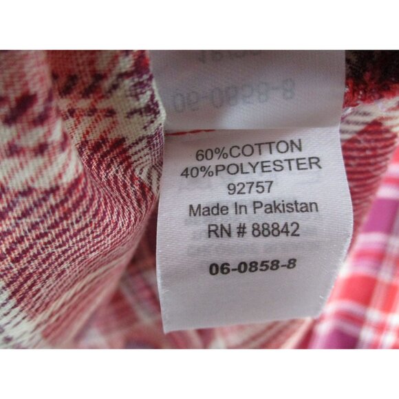 Only Necessities Womens Size L Red Plaid Sleeveless Button-Down Tunic Top - Picture 9 of 11